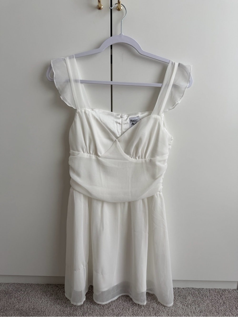 Princess Polly White Chiffon Dress